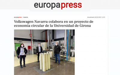 Prensa: Colaboración de Volkswagen Navarra con el proyecto de economía circular DECEMEM-INNOVADORS19, en EuropaPress